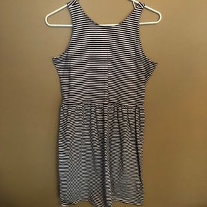 black and white striped dress